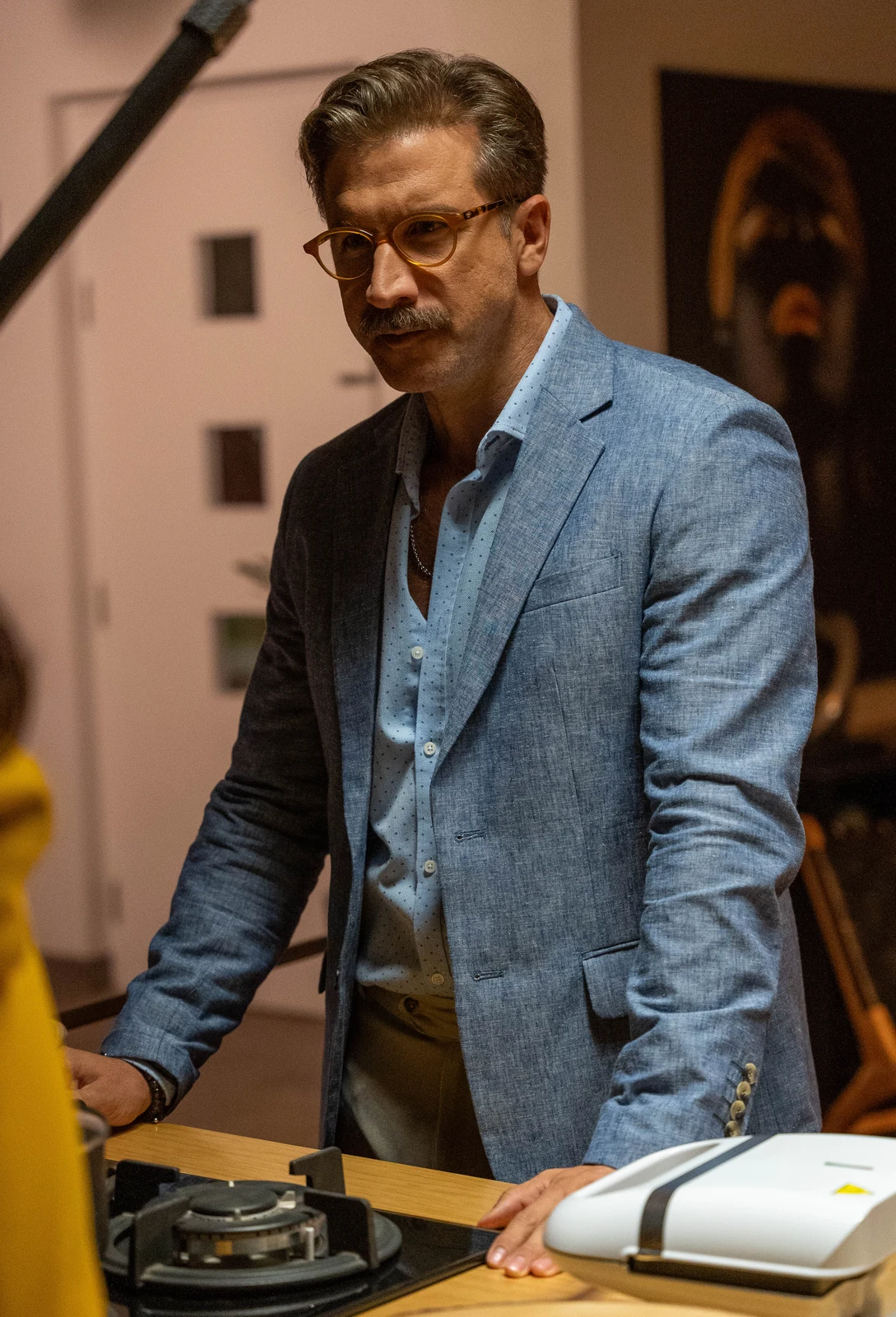 Retrato de personaje durante una producción de ficción